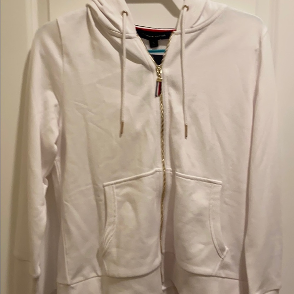 NWT Tommy Hilfiger Hooded ZIP Up  Knit Jacket Med